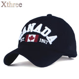 XTHREE brand canada letter embroidery Baseball Caps