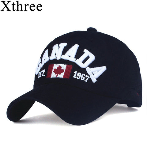 XTHREE brand canada letter embroidery Baseball Caps
