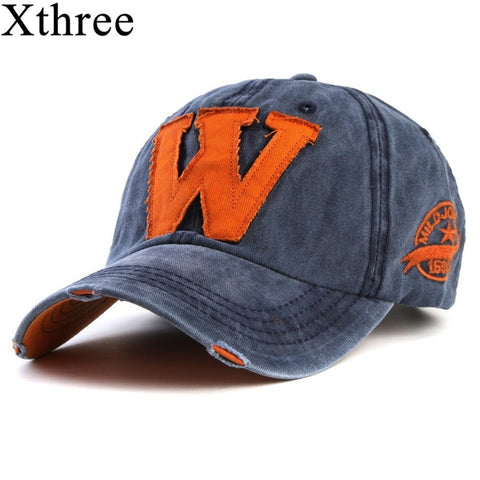 Xthree hot cotton embroidery letter W baseball cap